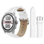 20mm For COROS APEX 2 42mm / PACE 2 xDfind Bamboo Texture Pin Buckle Leather Watch Band(White)