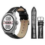 20mm For COROS APEX 2 42mm / PACE 2 xDfind Bamboo Texture Pin Buckle Leather Watch Band(Black)