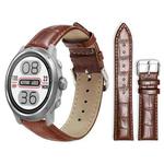 20mm For COROS APEX 2 42mm / PACE 2 xDfind Bamboo Texture Pin Buckle Leather Watch Band(Dark Brown)