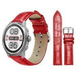 20mm For COROS APEX 2 42mm / PACE 2 xDfind Bamboo Texture Pin Buckle Leather Watch Band(Red)