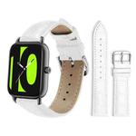 20mm For Xiaomi Haylou RS4 Plus LS11 / LS12 xDfind Bamboo Texture Pin Buckle Leather Watch Band(White)