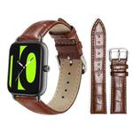 20mm For Xiaomi Haylou RS4 Plus LS11 / LS12 xDfind Bamboo Texture Pin Buckle Leather Watch Band(Dark Brown)