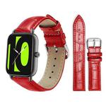20mm For Xiaomi Haylou RS4 Plus LS11 / LS12 xDfind Bamboo Texture Pin Buckle Leather Watch Band(Red)
