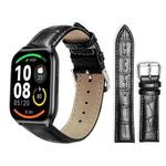 22mm For Xiaomi Haylou Watch LS09B / LS05S / LS10 xDfind Bamboo Texture Pin Buckle Leather Watch Band(Black)