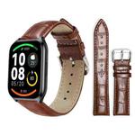 22mm For Xiaomi Haylou Watch LS09B / LS05S / LS10 xDfind Bamboo Texture Pin Buckle Leather Watch Band(Dark Brown)