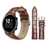 20mm For Honor Watch ES / Magic Watch2 42mm xDfind Bamboo Texture Pin Buckle Leather Watch Band(Dark Brown)