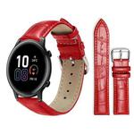 20mm For Honor Watch ES / Magic Watch2 42mm xDfind Bamboo Texture Pin Buckle Leather Watch Band(Red)