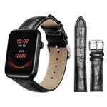 20mm For Ticwatch GTH / E3 / E / 2 xDfind Bamboo Texture Pin Buckle Leather Watch Band(Black)
