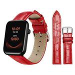 20mm For Ticwatch GTH / E3 / E / 2 xDfind Bamboo Texture Pin Buckle Leather Watch Band(Red)
