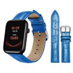 20mm For Ticwatch GTH / E3 / E / 2 xDfind Bamboo Texture Pin Buckle Leather Watch Band(Blue)