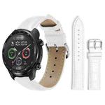 22mm For Ticwatch Pro X / Pro3 / Pro / GTX / E2 xDfind Bamboo Texture Pin Buckle Leather Watch Band(White)