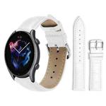 22mm For Amazfit GTR 4/3/3 Pro/Bip6/Bip5 xDfind Bamboo Texture Pin Buckle Leather Watch Band(White)