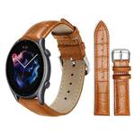 22mm For Amazfit GTR 4/3/3 Pro/Bip6/Bip5 xDfind Bamboo Texture Pin Buckle Leather Watch Band(Light Brown)
