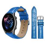 22mm For Amazfit GTR 4/3/3 Pro/Bip6/Bip5 xDfind Bamboo Texture Pin Buckle Leather Watch Band(Blue)