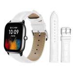 20mm For Amazfit GTS4 mini/GTS3/2/2E xDfind Bamboo Texture Pin Buckle Leather Watch Band(White)