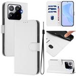 For Xiaomi 15T Pro 5G Skin Feel Solid Color Leather Phone Case with Lanyard(White)