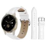 18mm For Garmin Venu 2S / vivoactive 4s/3s xDfind Bamboo Texture Pin Buckle Leather Watch Band(White)