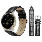 18mm For Garmin Venu 2S / vivoactive 4s/3s xDfind Bamboo Texture Pin Buckle Leather Watch Band(Black)
