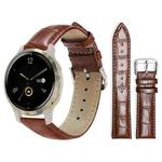 18mm For Garmin Venu 2S / vivoactive 4s/3s xDfind Bamboo Texture Pin Buckle Leather Watch Band(Dark Brown)