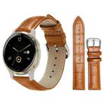 18mm For Garmin Venu 2S / vivoactive 4s/3s xDfind Bamboo Texture Pin Buckle Leather Watch Band(Light Brown)