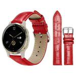 18mm For Garmin Venu 2S / vivoactive 4s/3s xDfind Bamboo Texture Pin Buckle Leather Watch Band(Red)