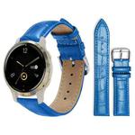 18mm For Garmin Venu 2S / vivoactive 4s/3s xDfind Bamboo Texture Pin Buckle Leather Watch Band(Blue)