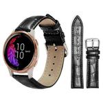 20mm For Garmin venu 2 / venu / Sq2 / Sq xDfind Bamboo Texture Pin Buckle Leather Watch Band(Black)