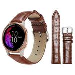 20mm For Garmin venu 2 / venu / Sq2 / Sq xDfind Bamboo Texture Pin Buckle Leather Watch Band(Dark Brown)