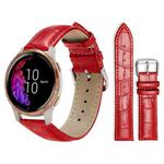 20mm For Garmin venu 2 / venu / Sq2 / Sq xDfind Bamboo Texture Pin Buckle Leather Watch Band(Red)