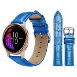 20mm For Garmin venu 2 / venu / Sq2 / Sq xDfind Bamboo Texture Pin Buckle Leather Watch Band(Blue)
