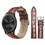 20mm For Garmin GarminMove Sport / vivoactive5/3 xDfind Bamboo Texture Pin Buckle Leather Watch Band(Dark Brown)
