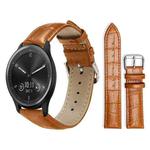 20mm For Garmin GarminMove Sport / vivoactive5/3 xDfind Bamboo Texture Pin Buckle Leather Watch Band(Light Brown)