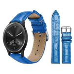 20mm For Garmin GarminMove Sport / vivoactive5/3 xDfind Bamboo Texture Pin Buckle Leather Watch Band(Blue)