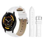 22mm For Garmin Venu 3 / vivoactive4 xDfind Bamboo Texture Pin Buckle Leather Watch Band(White)
