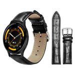 22mm For Garmin Venu 3 / vivoactive4 xDfind Bamboo Texture Pin Buckle Leather Watch Band(Black)