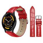 22mm For Garmin Venu 3 / vivoactive4 xDfind Bamboo Texture Pin Buckle Leather Watch Band(Red)