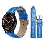 22mm For Garmin Venu 3 / vivoactive4 xDfind Bamboo Texture Pin Buckle Leather Watch Band(Blue)