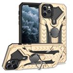 For iPhone 11 Pro Max Armor Knight Series 2 in 1 PC + TPU Protective Case with Ring Holder(Gold)