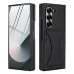 For Samsung Galaxy Z Fold5 Integrated Fold Holder Card Slot Phone Case(Black)