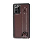 For Samsung Galaxy Note 20 Ultra Top Layer Cowhide Shockproof Protective Case with Wrist Strap Bracket(Coffee)