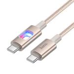 hoco U144 Colorful LED 60W Type-C to Type-C Fast Charging Data Cable, Length: 1.2m(Gold)