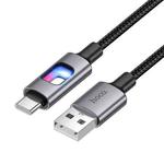 hoco U144 Colorful LED 3A USB to Type-C Charging Data Cable, Length: 1.2m(Black)
