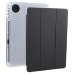 For Honor Pad 10 12.1 3-fold Clear TPU Smart Leather Tablet Case with Pen Slot(Black)