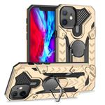 For iPhone 12 mini Iron Knight Series 2 in 1 PC + TPU Phone Case with Ring Holder(Gold)
