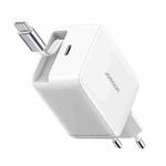 JOYROOM JR-TCL06 67W USB-C / Type-C Port GaN Fast Charger with Retractable Cable, EU Plug(White)