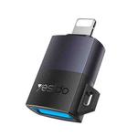 Yesido GS32 USB 2.0 Female to 8 Pin Male 480Mbps Charging Adapter(Black)