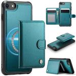 For iPhone SE 2022 / SE 2020 / 8 / 7 JEEHOOD J09 Buckle Card Bag MagSafe Magnetic Style RFID Leather Phone Case(Green)