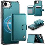 For iPhone 16e JEEHOOD J09 Buckle Card Bag MagSafe Magnetic Style RFID Leather Phone Case(Green)