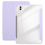 For Honor Pad 10 12.1 3-Fold Clear Acrylic Leather Tablet Case(Taro Purple)