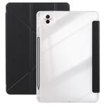 For Honor Pad 10 12.1 3-Fold Clear Acrylic Leather Tablet Case(Black)